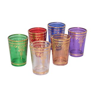 Colored Moroccan Tea Glass Set/Transparent