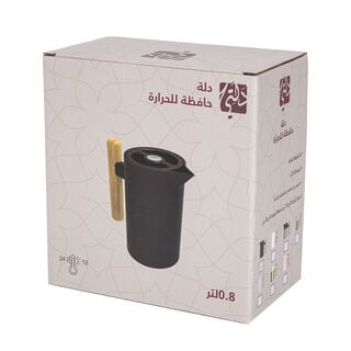Dallety Steel Vacuum Flask Nature With Wood Handle Silver Mini , 800 Ml