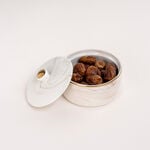 La Mesa beige marble date bowl with lid 13*9 cm image number 4