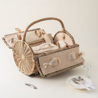 Willow picnic basket 26 pcs set for 4 person