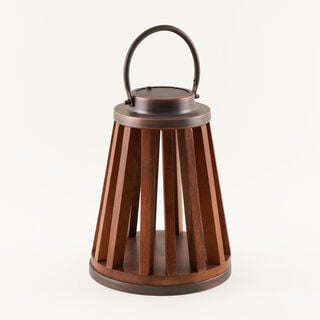 Homez Outdoor Solar Lantern With Wooden Design 23*23*41Cm
