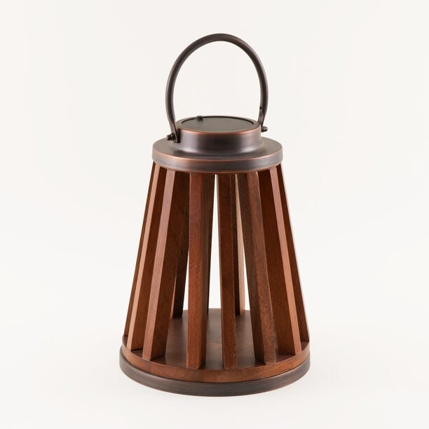Homez Outdoor Solar Lantern With Wooden Design 23*23*41Cm image number 0
