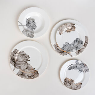 La Mesa Porcelain Dinner Set 18 Pieces Golden Garden