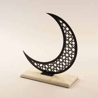 Homez Ramadan Decorative Crescent With Base, Black 26*9*23Cm