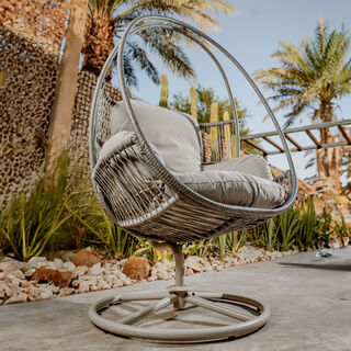 Garden rotating chair light gray 90*95*150 cm