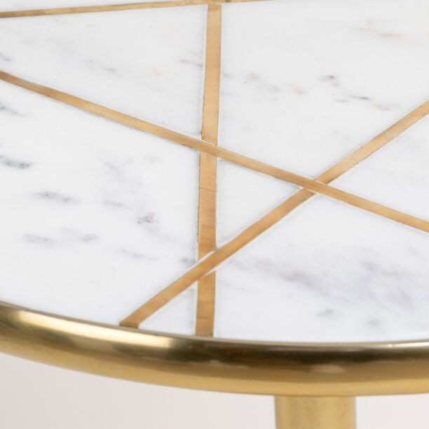 Side Table Aluminum And Marble Dia 39* Ht:55 Cm image number 2