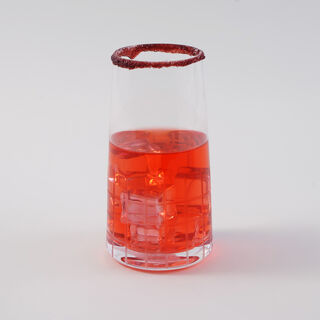 La Mesa 4 Pcs Highball Glass Set, Clear With Cutting Line 8*8*15 Cm