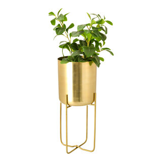 Aluminum Planter With Leg Gold