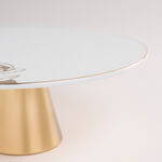 La Mesa white porcelain cake stand with gold base image number 2