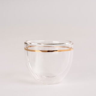 6 Pcs Double Wall Cawa Glass Cup Calligraphy Design Gold