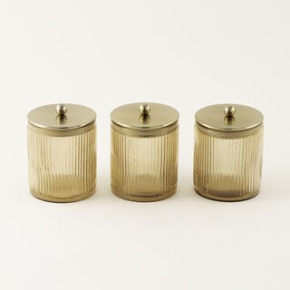 Alberto glass canister set 3pcs, gold