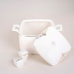 La Mesa gold bone porcelain dinner set 85 pcs image number 5