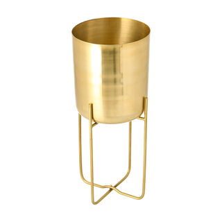 Aluminum Planter With Leg Gold