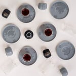 Dallaty grey porcelain and glass Tea and coffee cups set 18 pcs image number 5