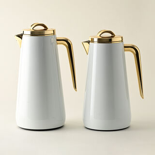 Dallaty Eve set of 2 steel vacuum flask white & gold