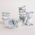 طقم فناجين قهوة عربية 12 قطعة رخام رمادي مع فضي من لاميسا image number 3