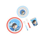 Alberto 5 pieces fiber bamboo kids dinner set pirate boy design image number 1