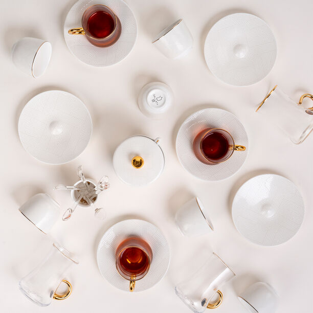 Dallaty white Tea and coffee cups set 28 pcs image number 7