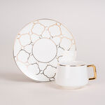 Dallaty white and gold porcelain Turkish coffee cups set 12 pcs image number 0