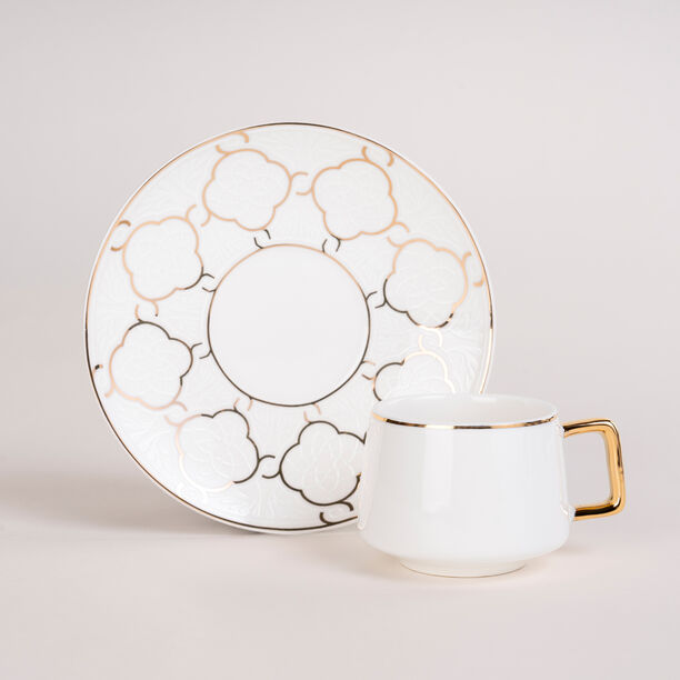 Dallaty white and gold porcelain Turkish coffee cups set 12 pcs image number 0