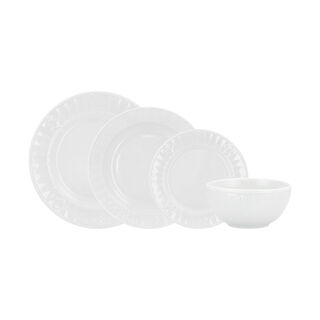 La Mesa 16 Pieces Dinner Set Embossed White
