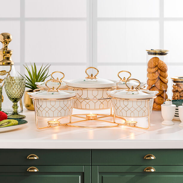 5 Pcs Round Food Warmer With Stand image number 5