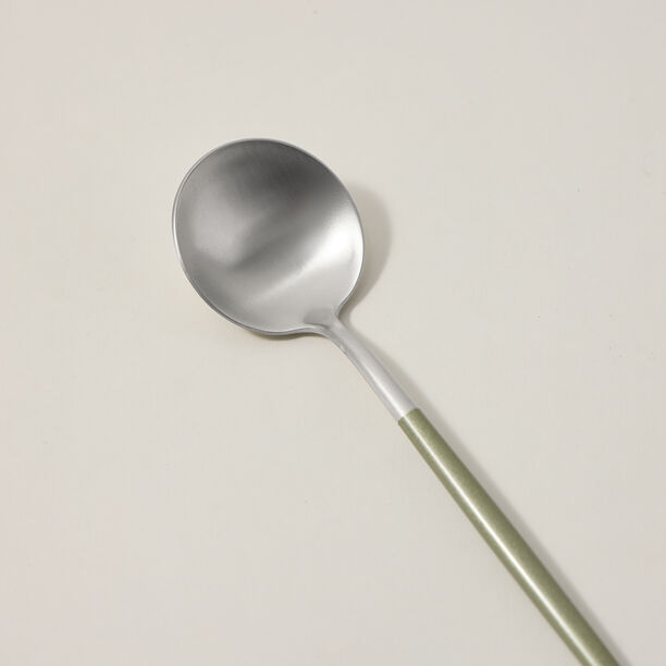 Rio 16 Pieces Modern Cutlery Set Silver And Green Handle image number 3