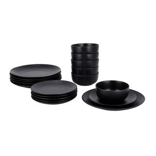 La Mesa black stoneware 18 pc Dinner set