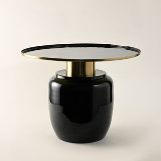 Homez Side Table Metal Black, 60*60*47Cm