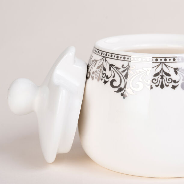 Lamesa 28Pc Porcelain Tc Set G&S White Silver image number 5