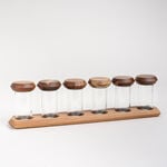 Acacia wood 6 pcs spices set with tray image number 0