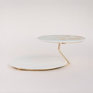 La Mesa green porcelain 2 cake plate