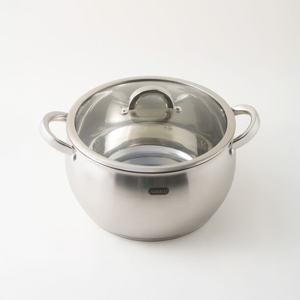 Alberto stainless steel pot with lid, silver 6.5L image number 1