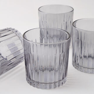 La Mesa Glass Tumbler Set 4Pcs 300Ml, Grey