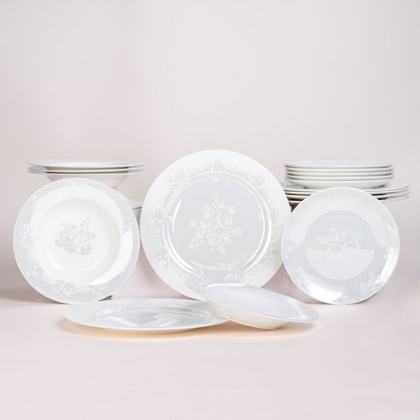 18 Pcs Rosa Pearl Dinner Set  image number 5