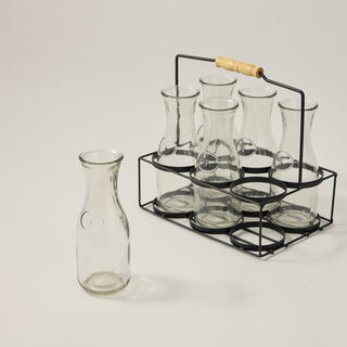 طقم المشروبات من البرتو مكوّن من 6 كاسات مع قاعدة ومسّاكة