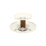 La Mesa beige porcelain/wood 2 tiered cake plate image number 1