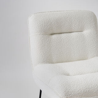Homez boucl&eacute; fabric lounge chair, white 66*75*79cm