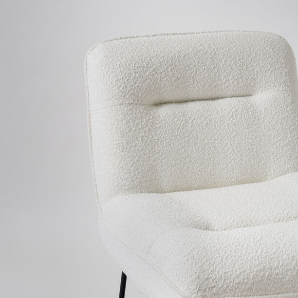 Homez boucl&eacute; fabric lounge chair, white 66*75*79cm image number 1
