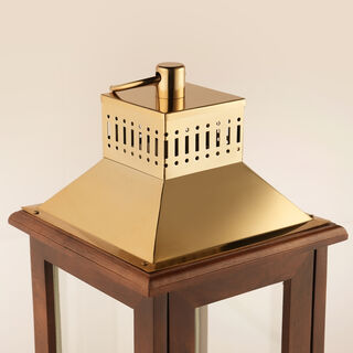 Lucerna wooden Ramadan candle holder 26*10*10cm