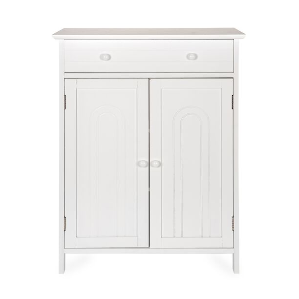 خزانة خشبية بابين لون أبيض image number 2