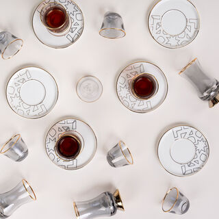 Lamesa Tea And Coffee Set 18 Pieces Casablanca Black/Gold