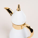 دلتي دلة ستيل صغيرة أبيض وذهبي 300 مل image number 2