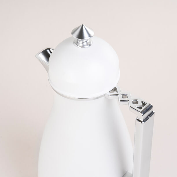 Dallaty 2 Pieces Plastic Vacuum Flask Koufa White & Silver 1L image number 2