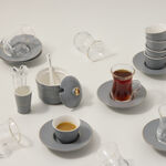 Zukhroof 28Pc Porcelain Tc Set Thumanya Gray Serve 6 image number 5