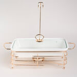 طبق تقديم مستطيل مع سخّان image number 0