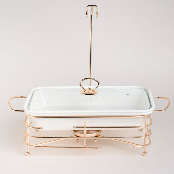 طبق تقديم مستطيل مع سخّان image number 0