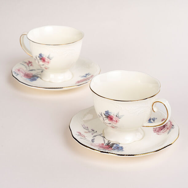 La Mesa 12 Pieces Tea Cup And Saucers \ Ivory image number 1