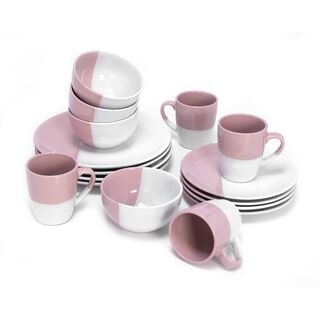 La Mesa 16 Pieces Dinner Set Serve 4 Compact Gif Light Pink