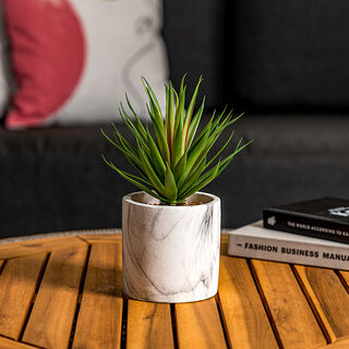 Artificial Plant Sword Grass In Cement Pot Green